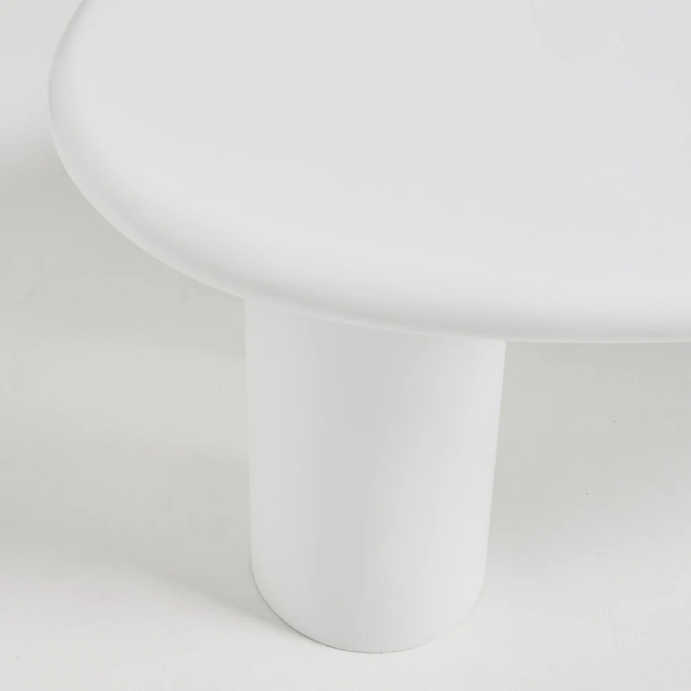 Luna - Table Basse Organique - Fibre De Ciment - Blanc - Image 8