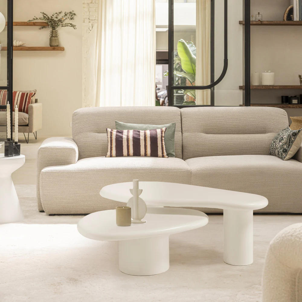 Luna - Table Basse Organique - Fibre De Ciment - Blanc - Image 3