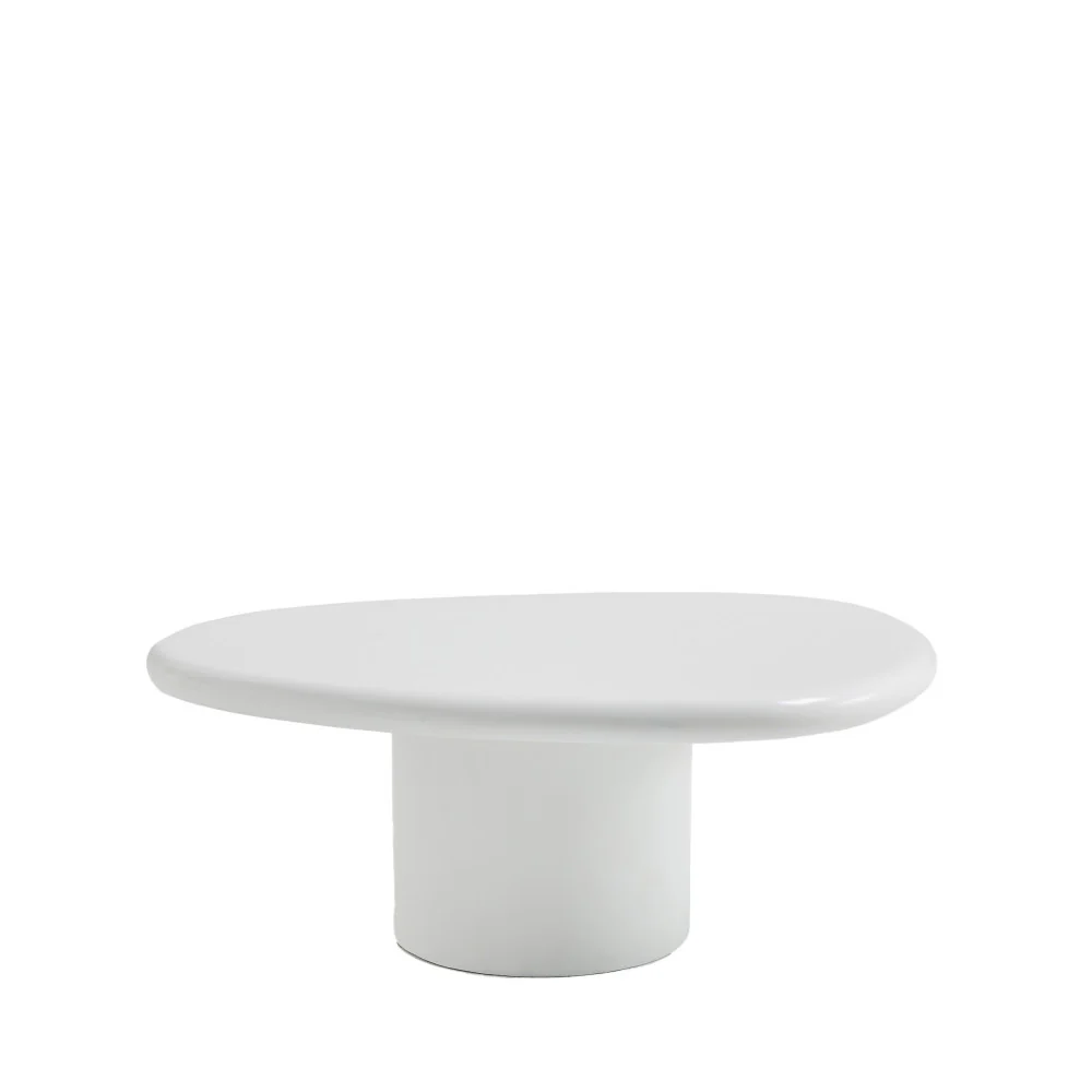 Luna - Table Basse Organique - Fibre De Ciment - Blanc - Image 4