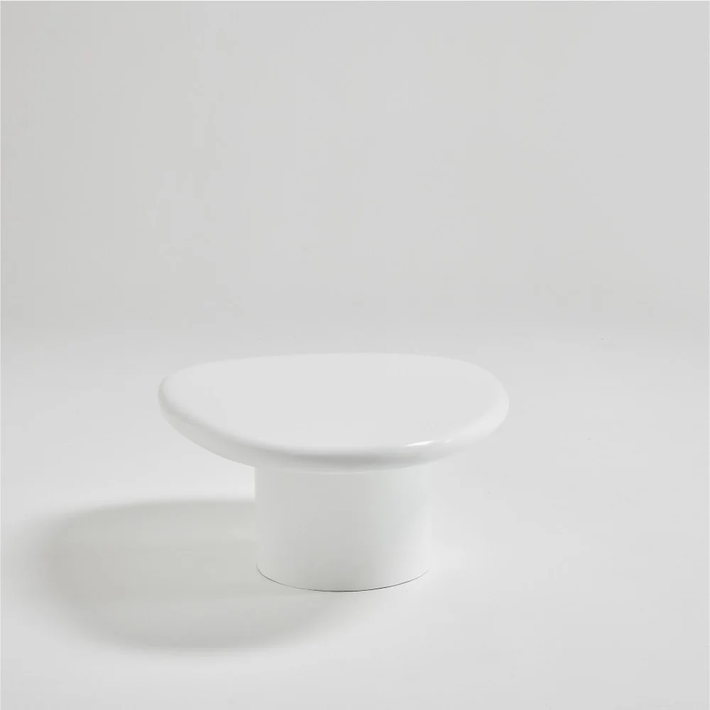 Luna - Table Basse Organique - Fibre De Ciment - Blanc - Image 5