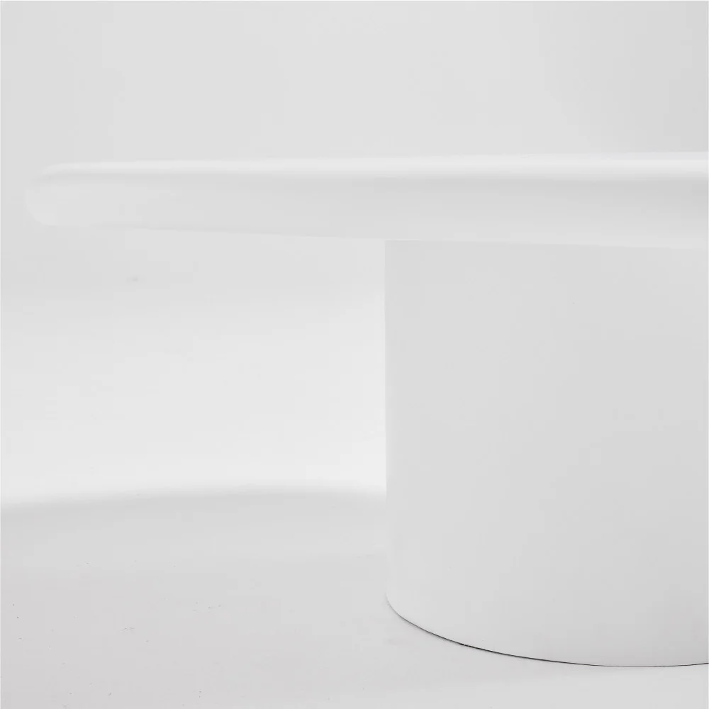Luna - Table Basse Organique - Fibre De Ciment - Blanc - Image 7