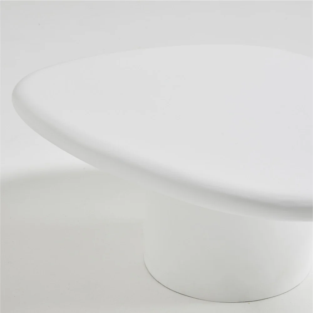 Luna - Table Basse Organique - Fibre De Ciment - Blanc - Image 9