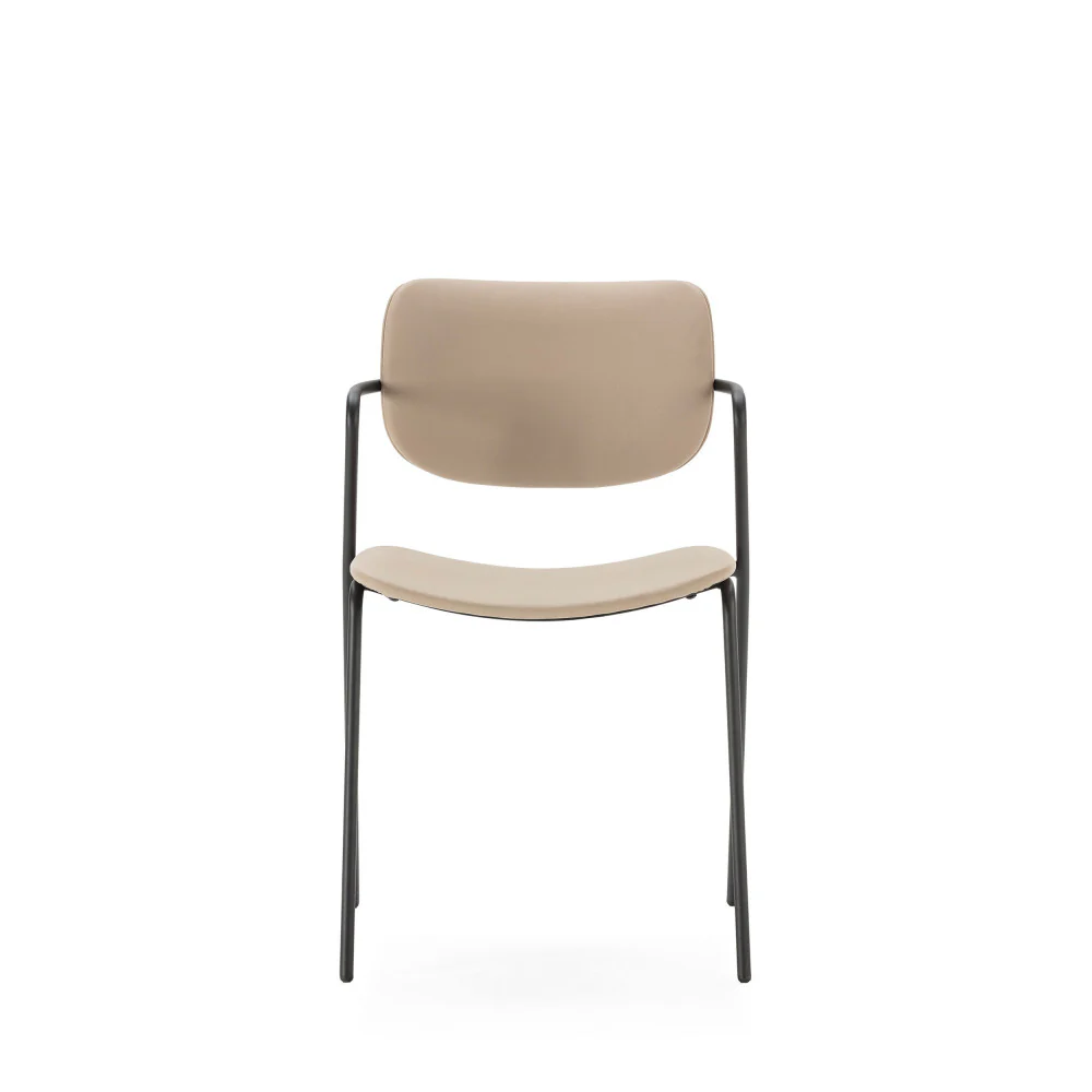 Velura - Lot De 2 Chaises - Simili Cuir & Métal - Beige - Image 3