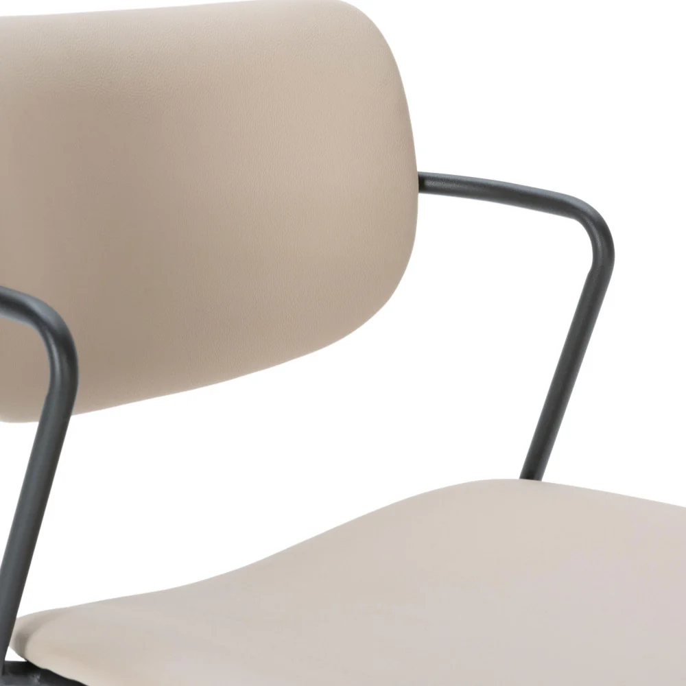 Velura - Lot De 2 Chaises - Simili Cuir & Métal - Beige - Image 6