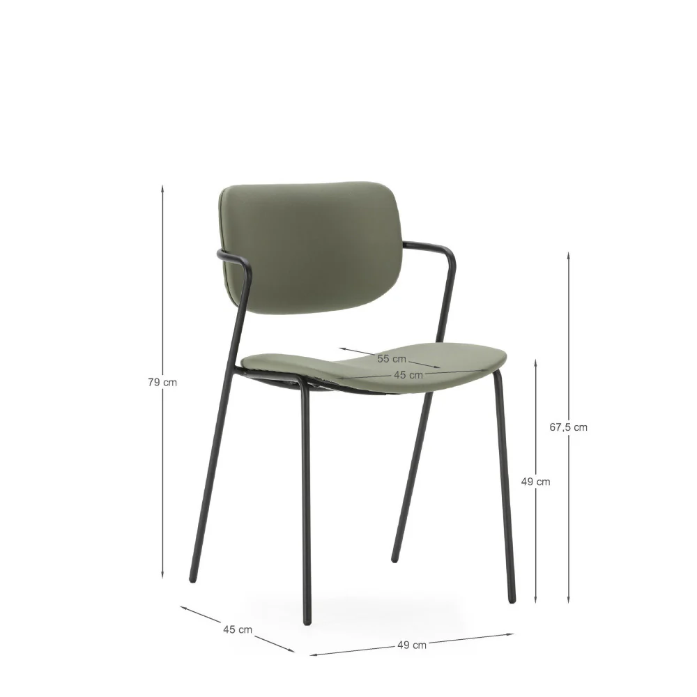 Velura - Lot De 2 Chaises - Simili Cuir & Métal - Beige - Image 7