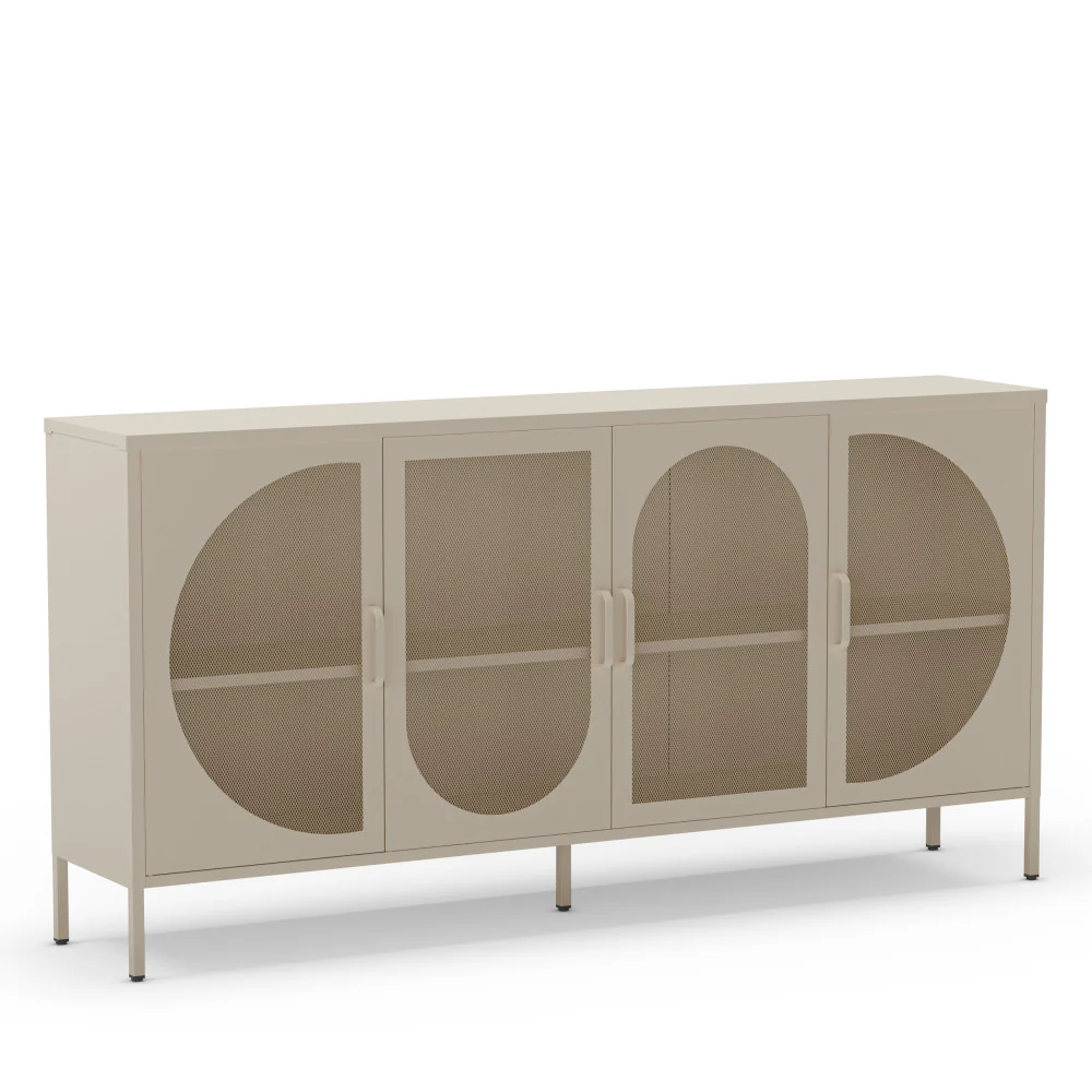 Zio - Buffet 4 Portes - Métal - Beige - Image 3