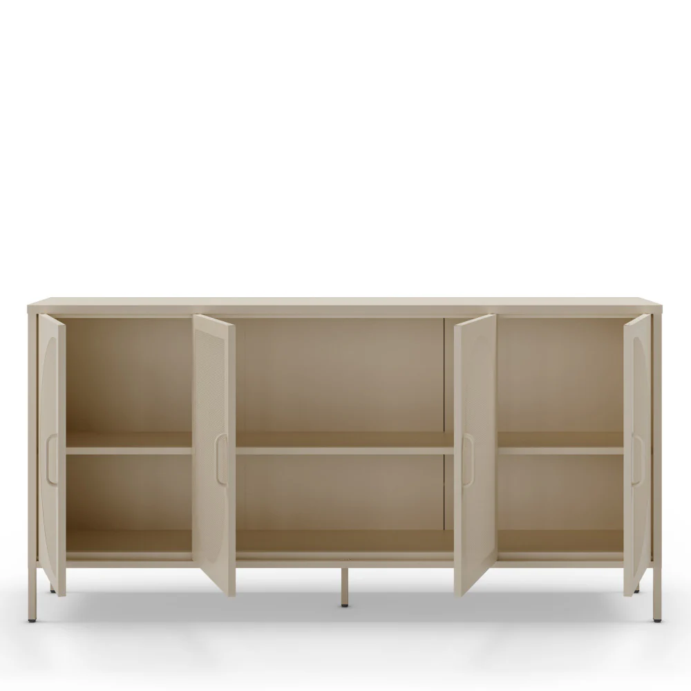 Zio - Buffet 4 Portes - Métal - Beige - Image 4