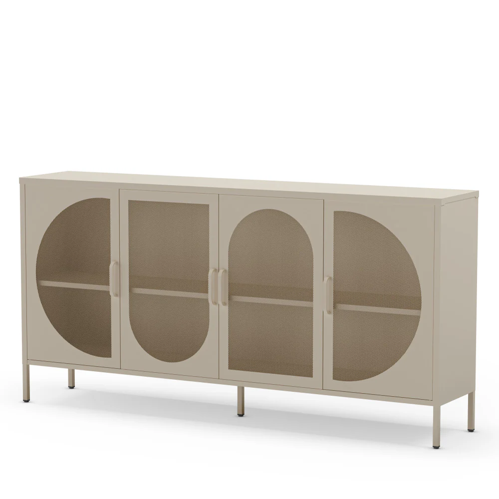 Zio - Buffet 4 Portes - Métal - Beige - Image 5