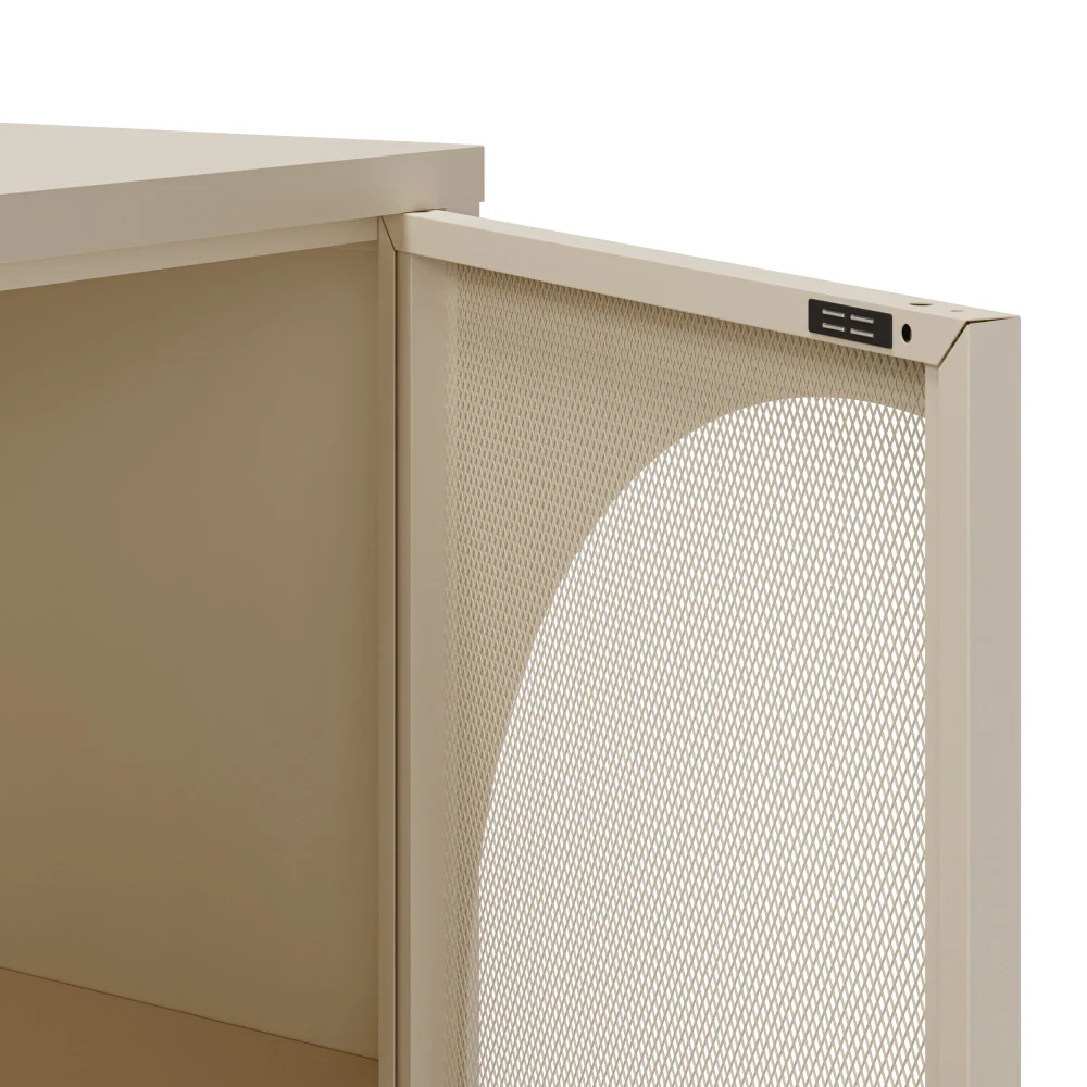 Zio - Buffet 4 Portes - Métal - Beige - Image 6