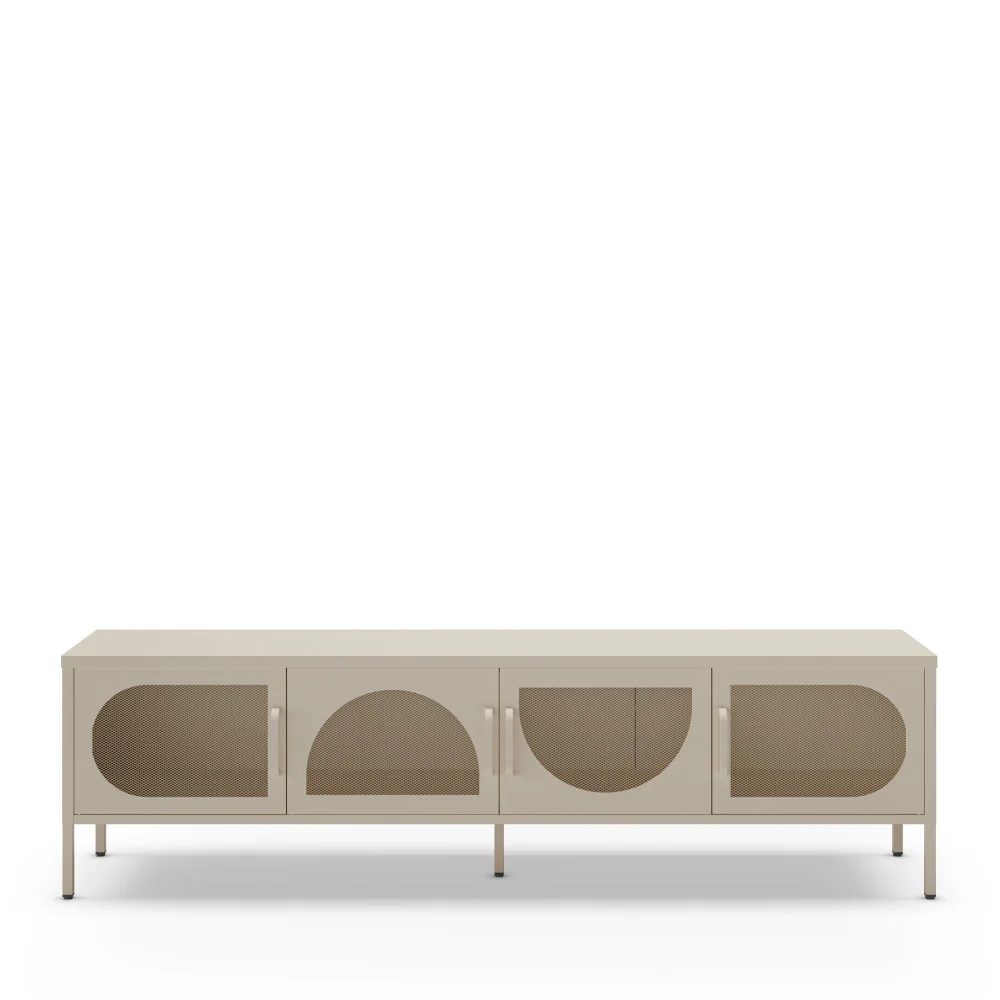 Zio - Meuble TV 4 Portes - Métal - Beige - Image 2