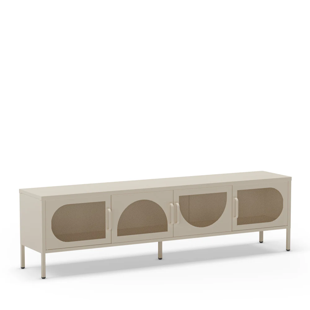 Zio - Meuble TV 4 Portes - Métal - Beige - Image 3