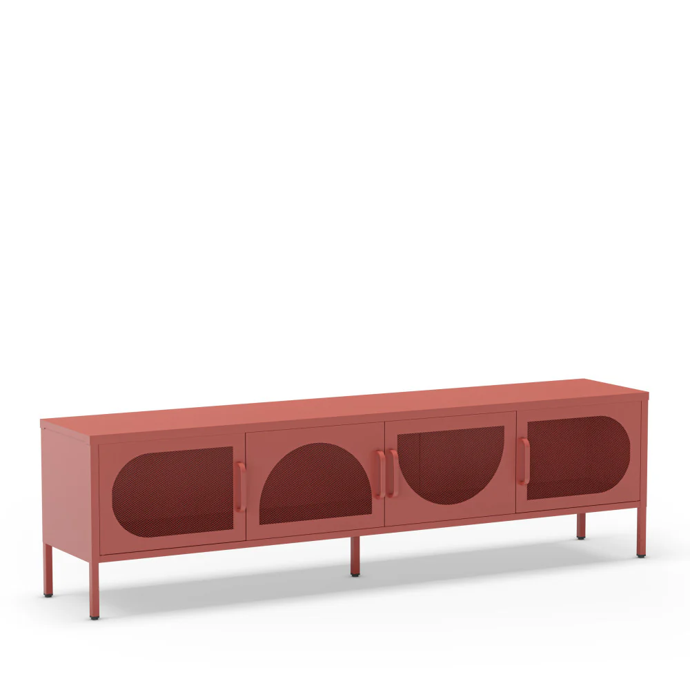 Zio - Meuble TV 4 Portes - Métal - Terracotta - Image 3