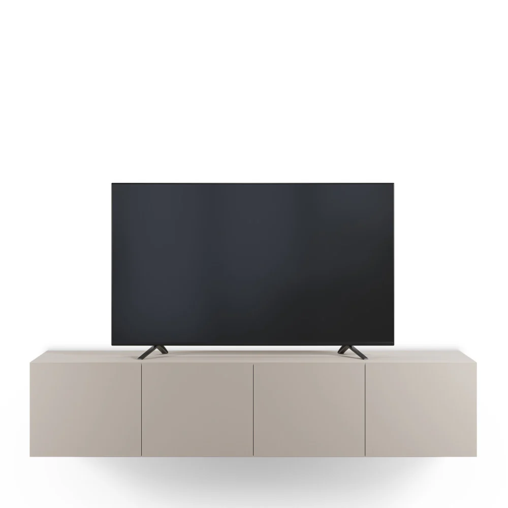 Nexa - Meuble TV Suspendu 4 Portes - Bois - Beige - Image 5