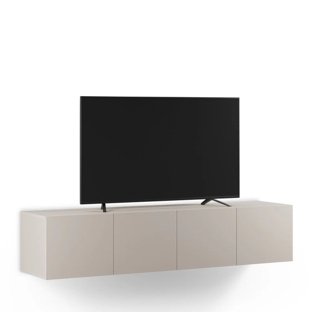 Nexa - Meuble TV Suspendu 4 Portes - Bois - Beige - Image 6