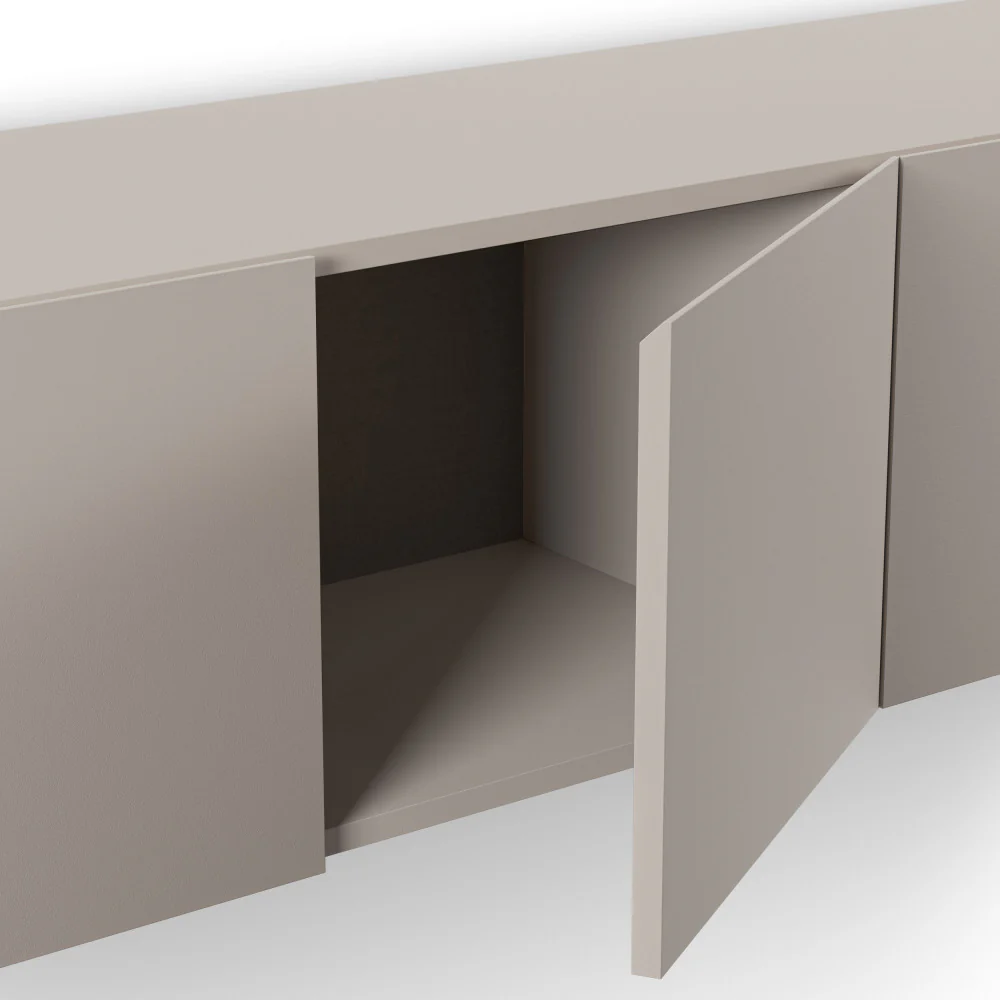 Nexa - Meuble TV Suspendu 4 Portes - Bois - Beige - Image 7