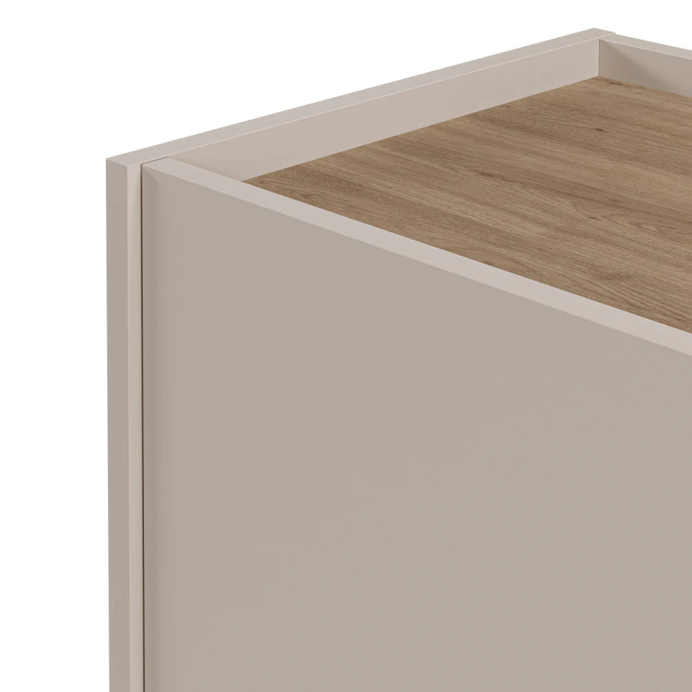 Boxy - Buffet 2 Portes Et Métal - Bois - Beige - Image 5