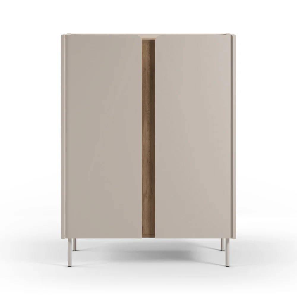 Boxy - Buffet 2 Portes Et Métal - Bois - Beige - Image 2