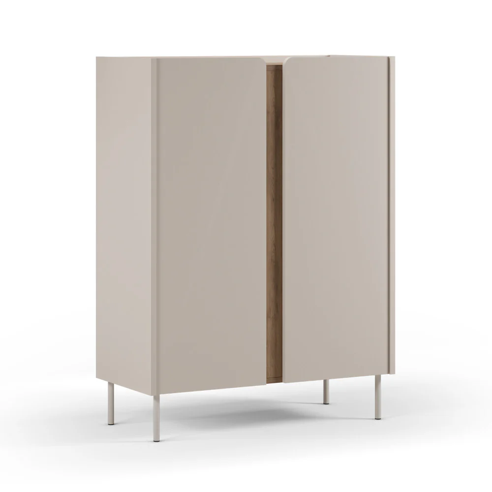 Boxy - Buffet 2 Portes Et Métal - Bois - Beige - Image 3