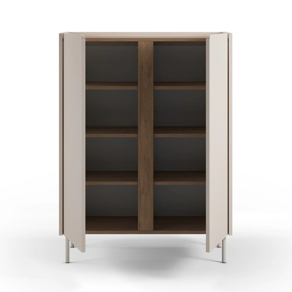Boxy - Buffet 2 Portes Et Métal - Bois - Beige - Image 4