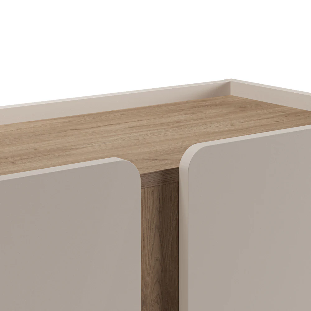 Boxy - Buffet 2 Portes Et Métal - Bois - Beige - Image 5