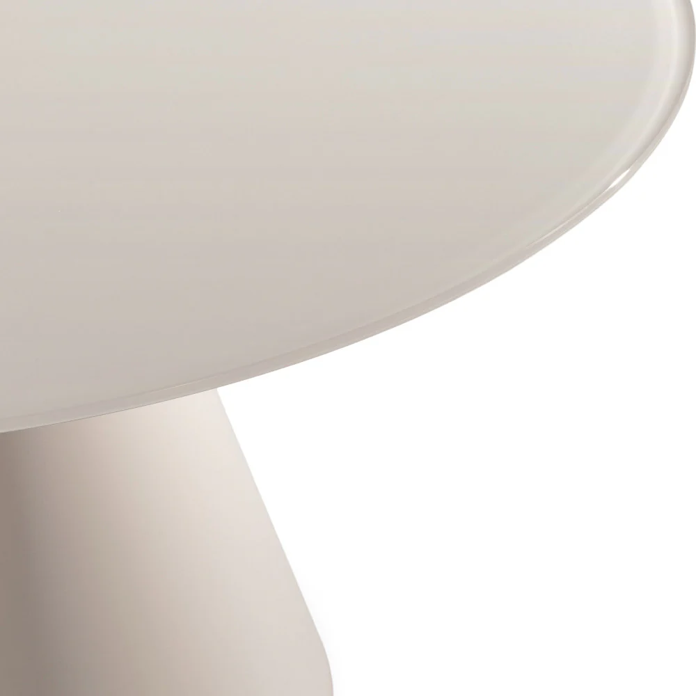 Celeste - Table À Manger 4 Personnes Ronde Trempé Et Métal - Verre - Beige - Image 6
