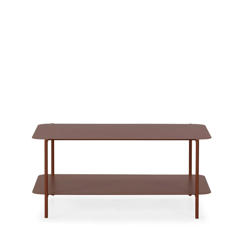 Judith - Table Basse Rectangulaire À Double Plateau - Métal - Marron glacé - Image 2