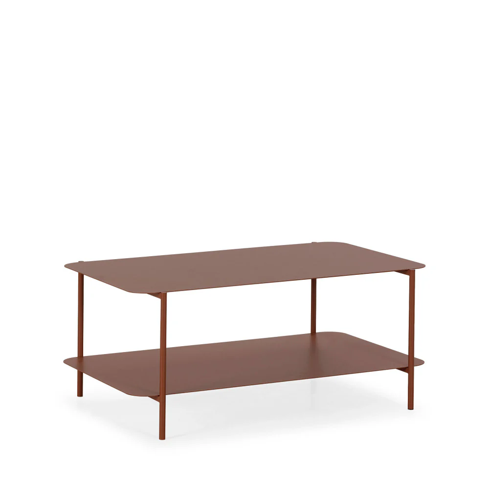 Judith - Table Basse Rectangulaire À Double Plateau - Métal - Marron glacé - Image 3