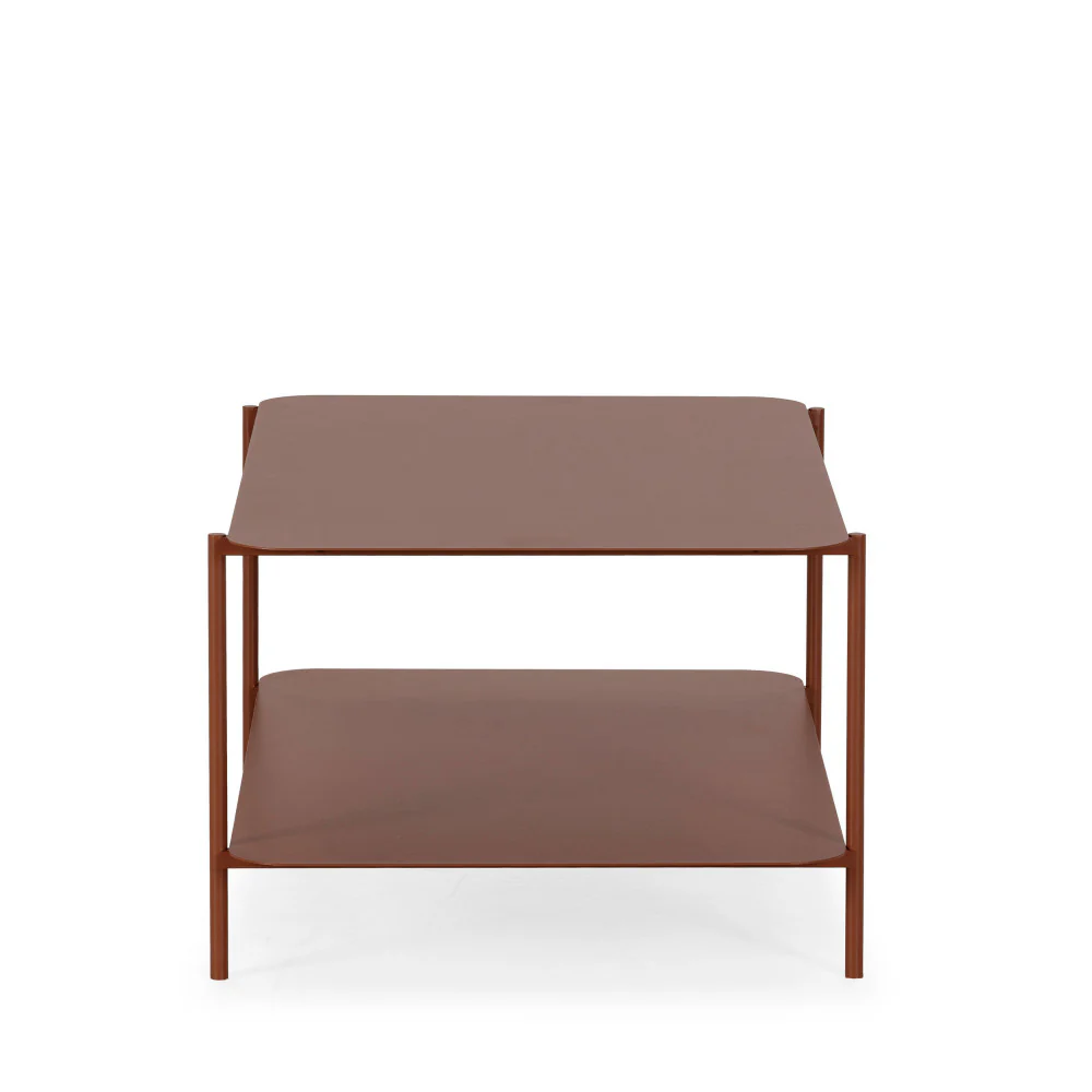 Judith - Table Basse Rectangulaire À Double Plateau - Métal - Marron glacé - Image 4
