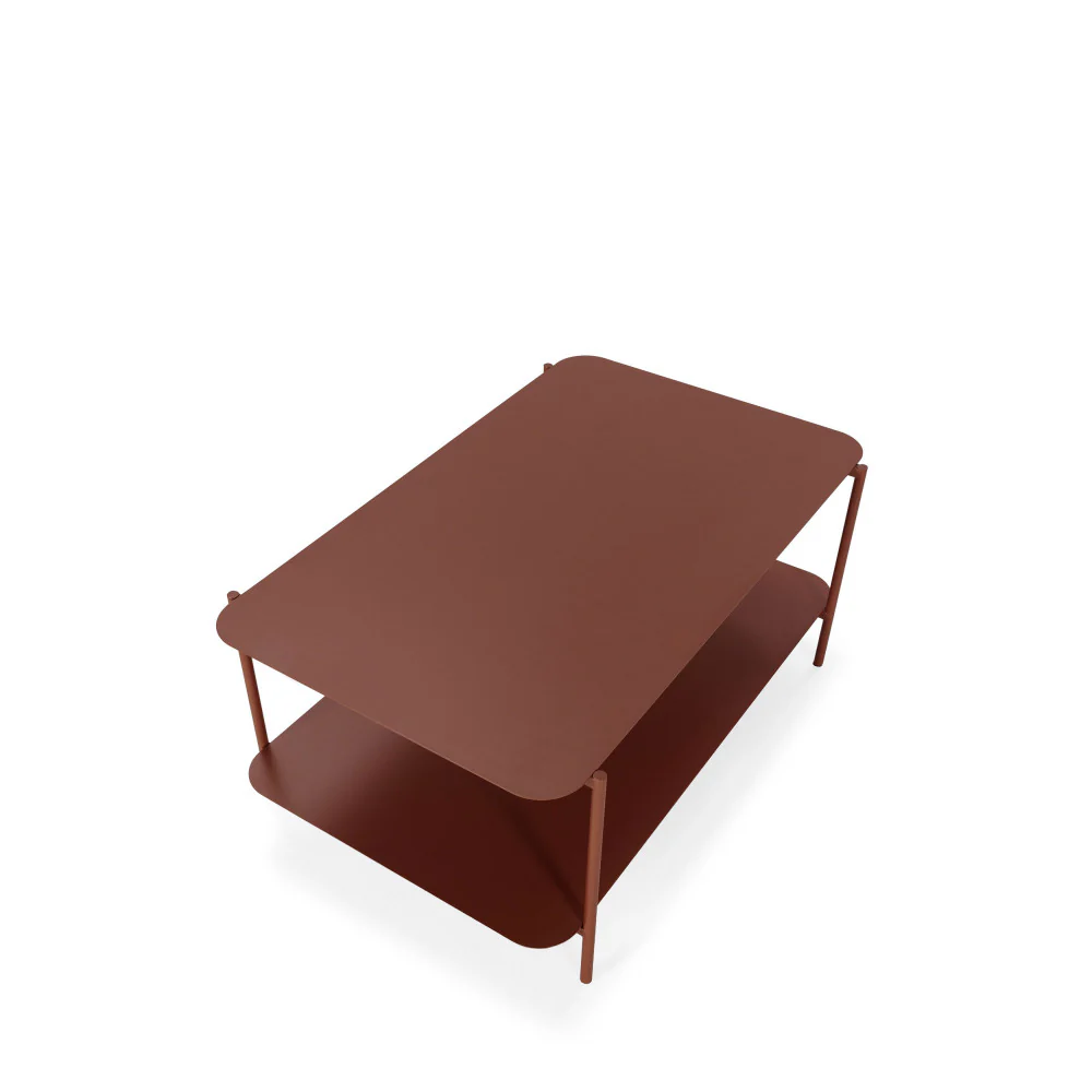 Judith - Table Basse Rectangulaire À Double Plateau - Métal - Marron glacé - Image 5