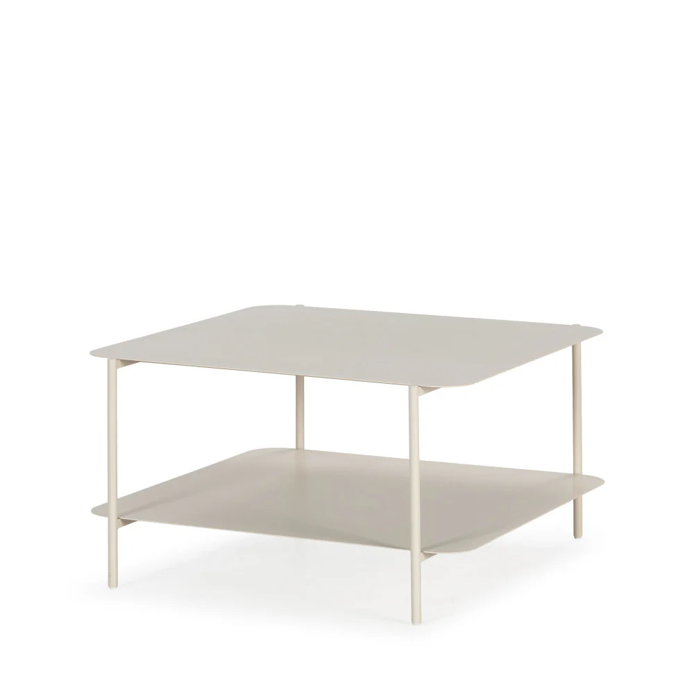 Judith - Table Basse À Double Plateau - Métal - Beige - Image 3