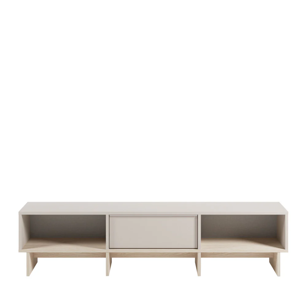Harriet - Meuble TV 1 Porte Et Métal - Bois - Beige - Image 2