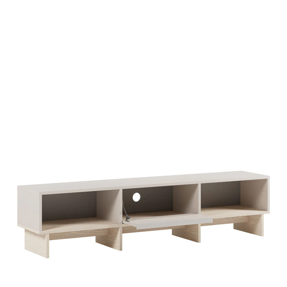 Harriet - Meuble TV 1 Porte Et Métal - Bois - Beige - Image 3