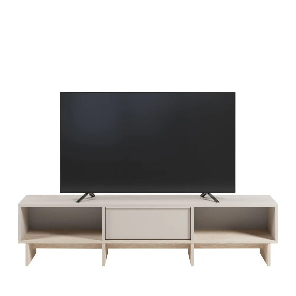 Harriet - Meuble TV 1 Porte Et Métal - Bois - Beige - Image 5