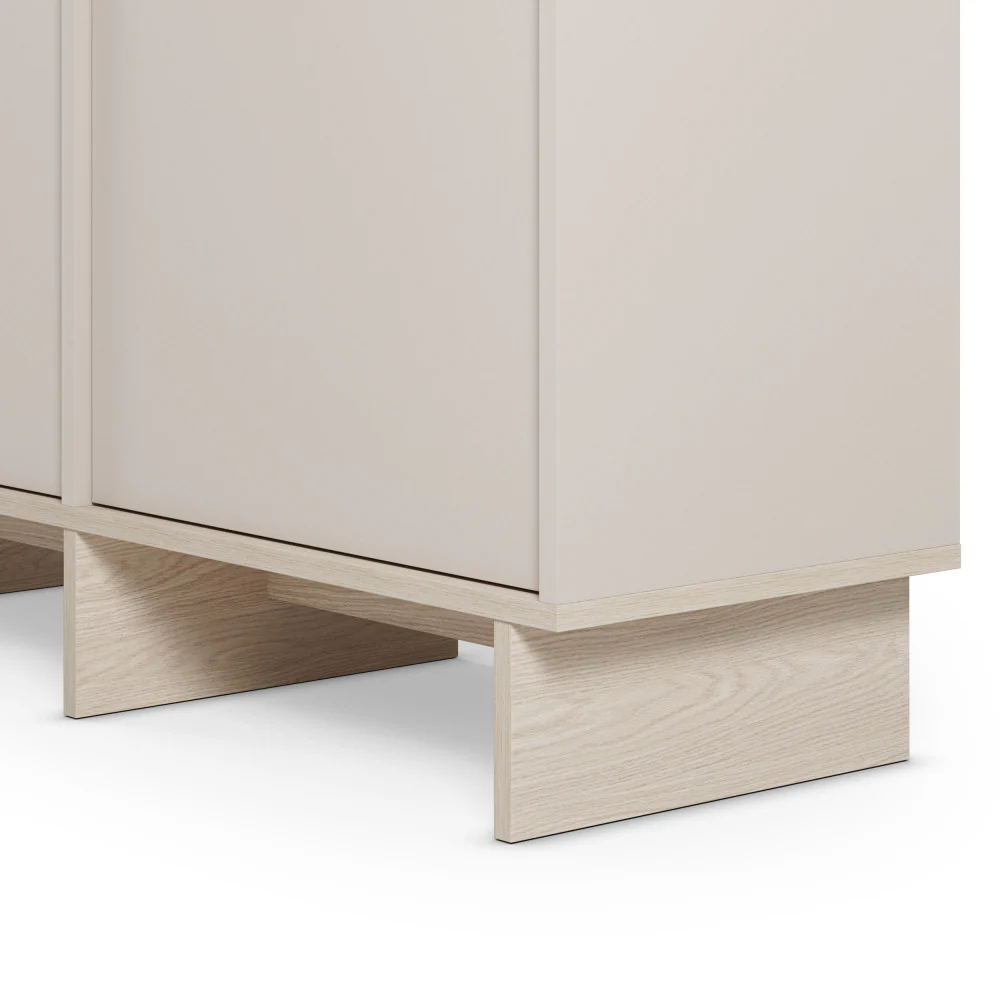 Harriet - Buffet 2 Portes 1 Tiroir Et Métal - Bois - Beige - Image 7