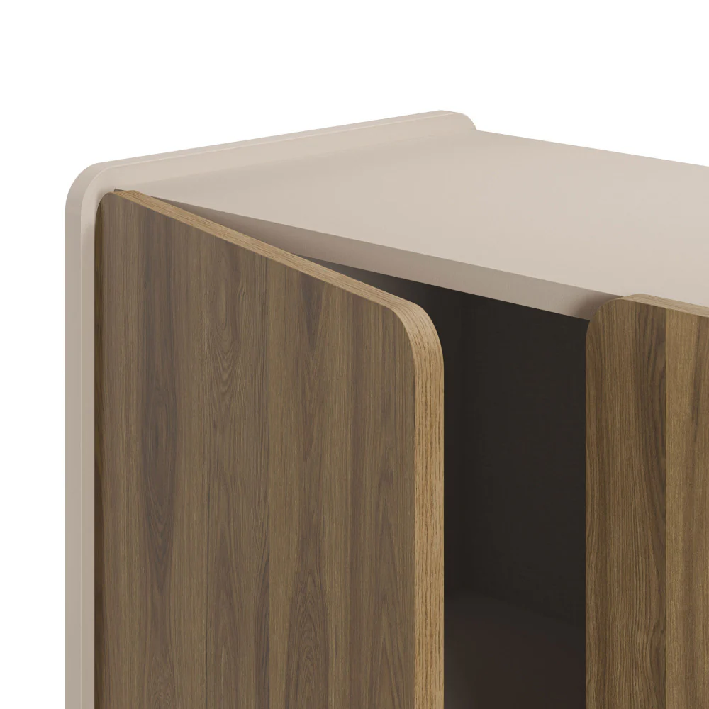 Enara - Buffet Haut 2 Portes - Bois - Bois foncé - Image 6
