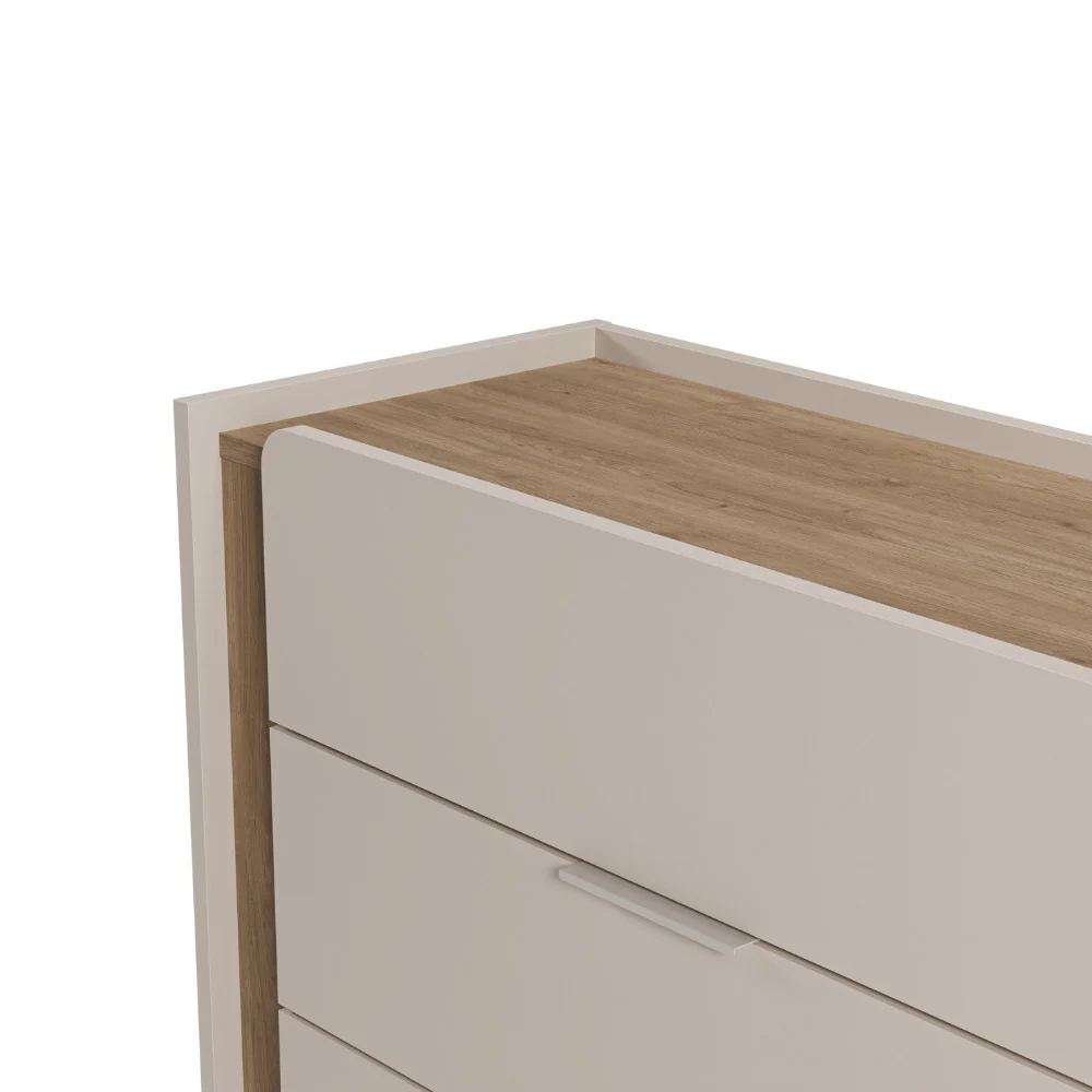 Boxy - Commode 3 Tiroirs Et Métal - Bois - Beige - Image 5