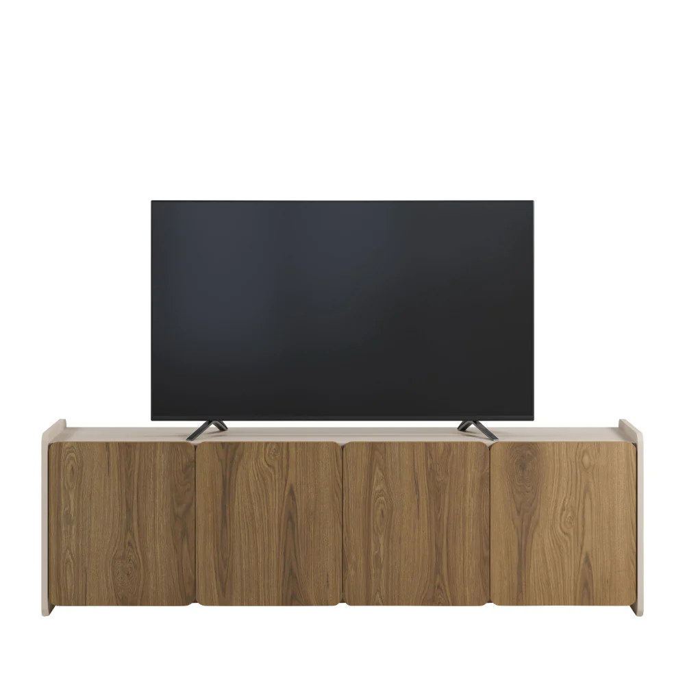Enara - Meuble TV 4 Portes - Bois - Bois foncé - Image 4