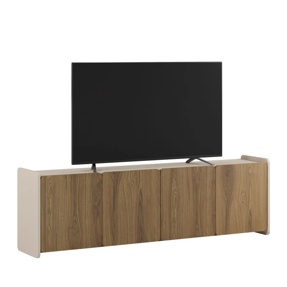 Enara - Meuble TV 4 Portes - Bois - Bois foncé - Image 5