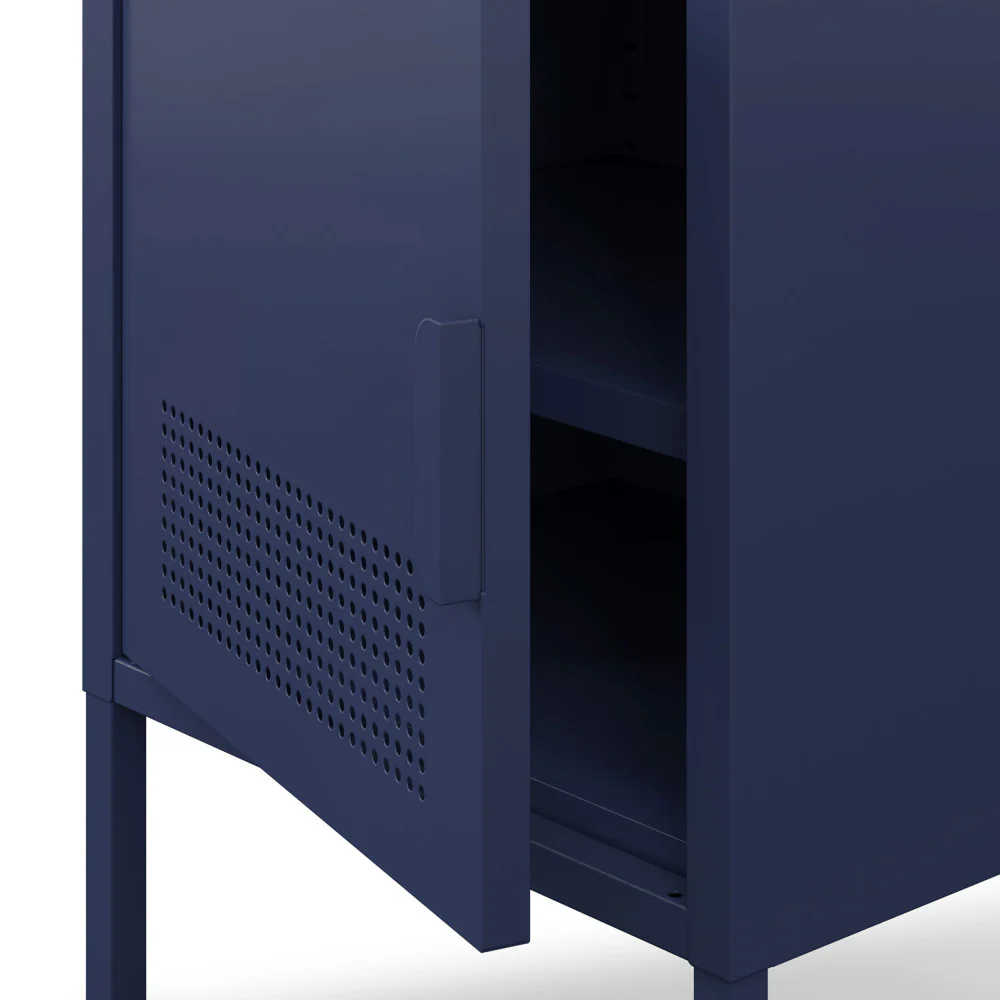 Adel - Table De Chevet 1 Porte - Métal - Bleu - Image 9