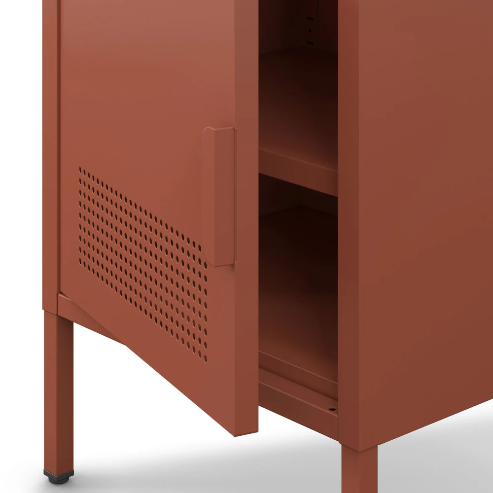 Adel - Table De Chevet 1 Porte - Métal - Terracotta - Image 8