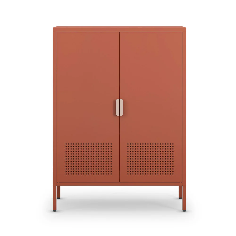 Adel - Buffet Haut 2 Portes - Métal - Terracotta - Image 2