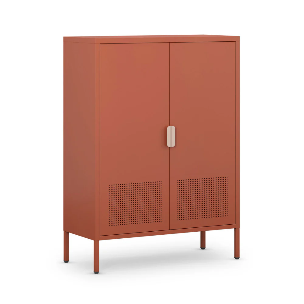 Adel - Buffet Haut 2 Portes - Métal - Terracotta - Image 4