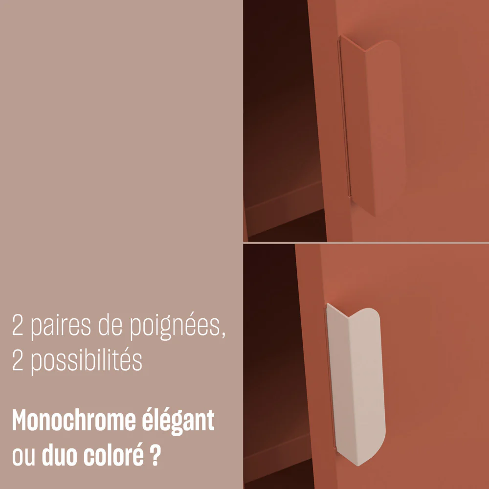 Adel - Buffet Haut 2 Portes - Métal - Terracotta - Image 6