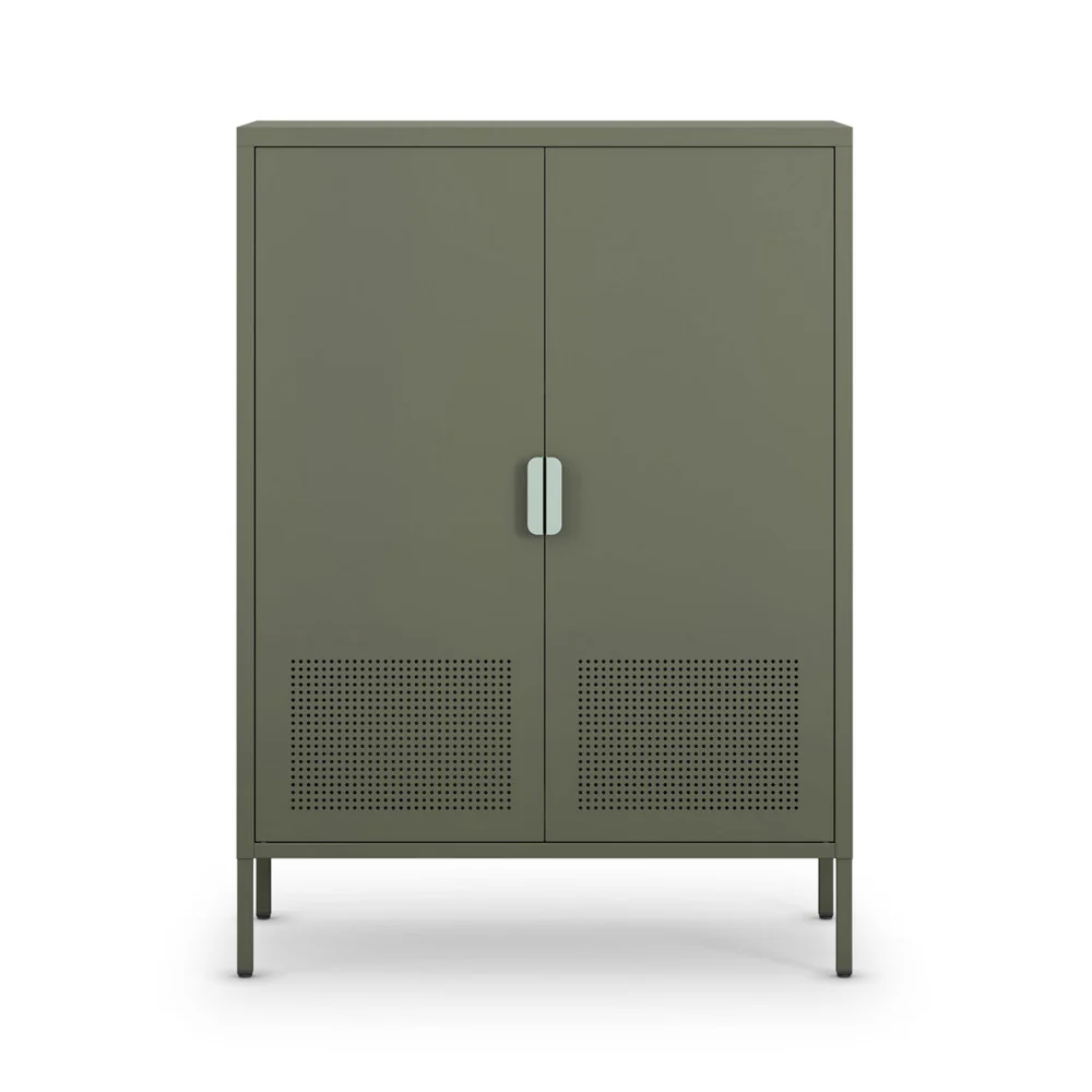 Adel - Buffet Haut 2 Portes - Métal - Vert - Image 2