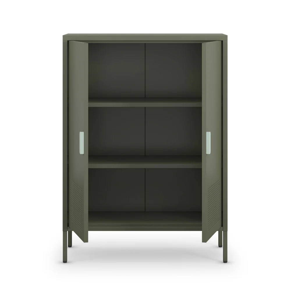 Adel - Buffet Haut 2 Portes - Métal - Vert - Image 5