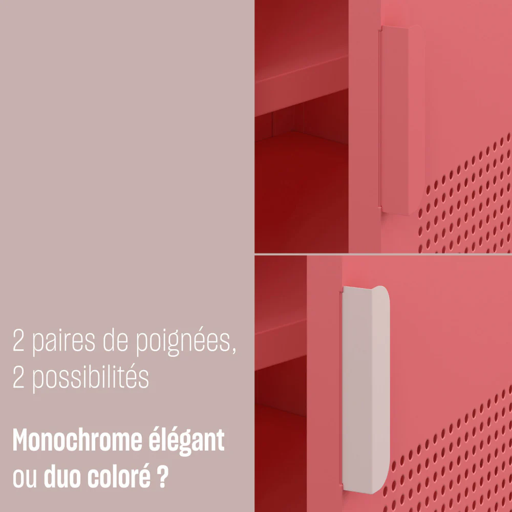 Adel - Bureau 1 Porte - Métal - Rose - Image 8