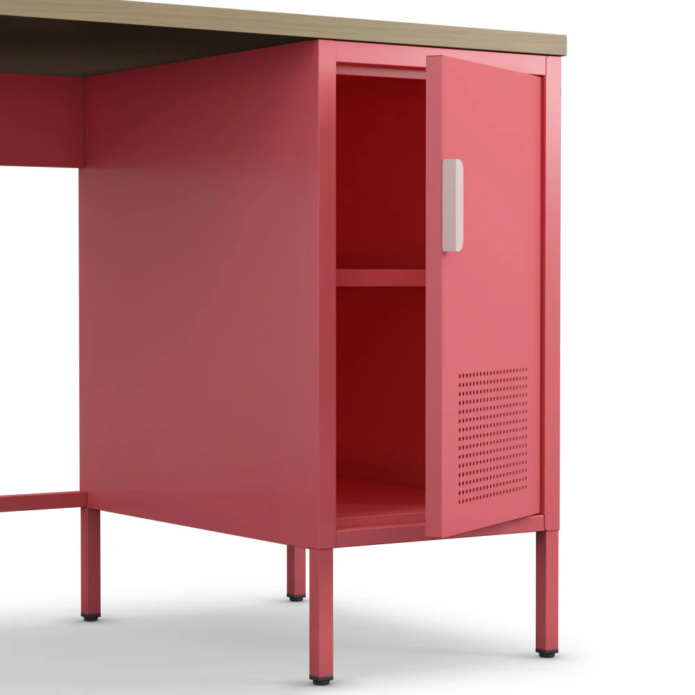 Adel - Bureau 1 Porte - Métal - Rose - Image 9