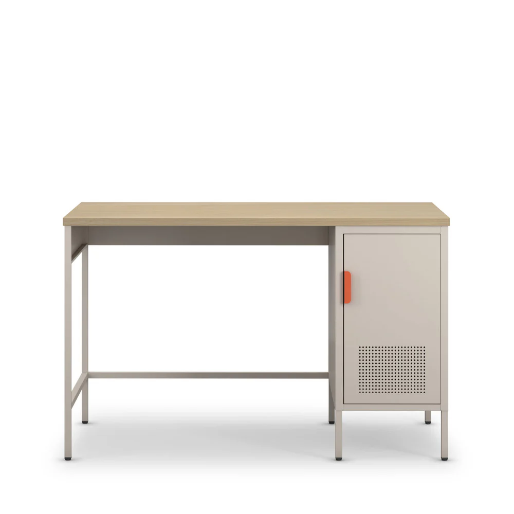 Adel - Bureau 1 Porte - Métal - Beige - Image 2