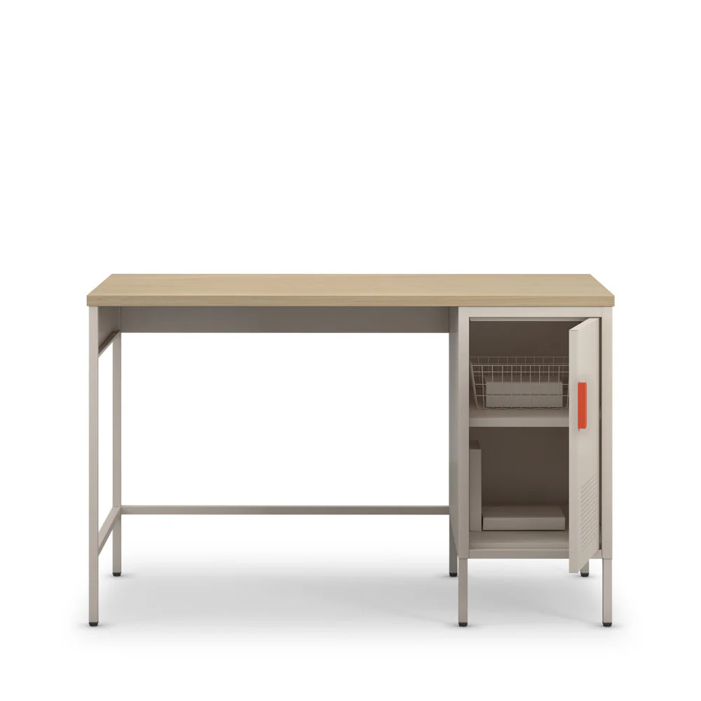 Adel - Bureau 1 Porte - Métal - Beige - Image 3
