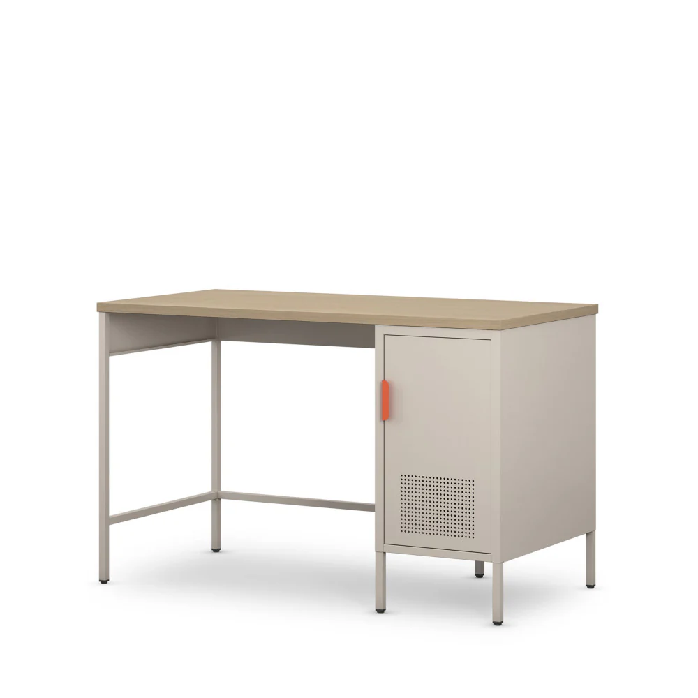 Adel - Bureau 1 Porte - Métal - Beige - Image 4